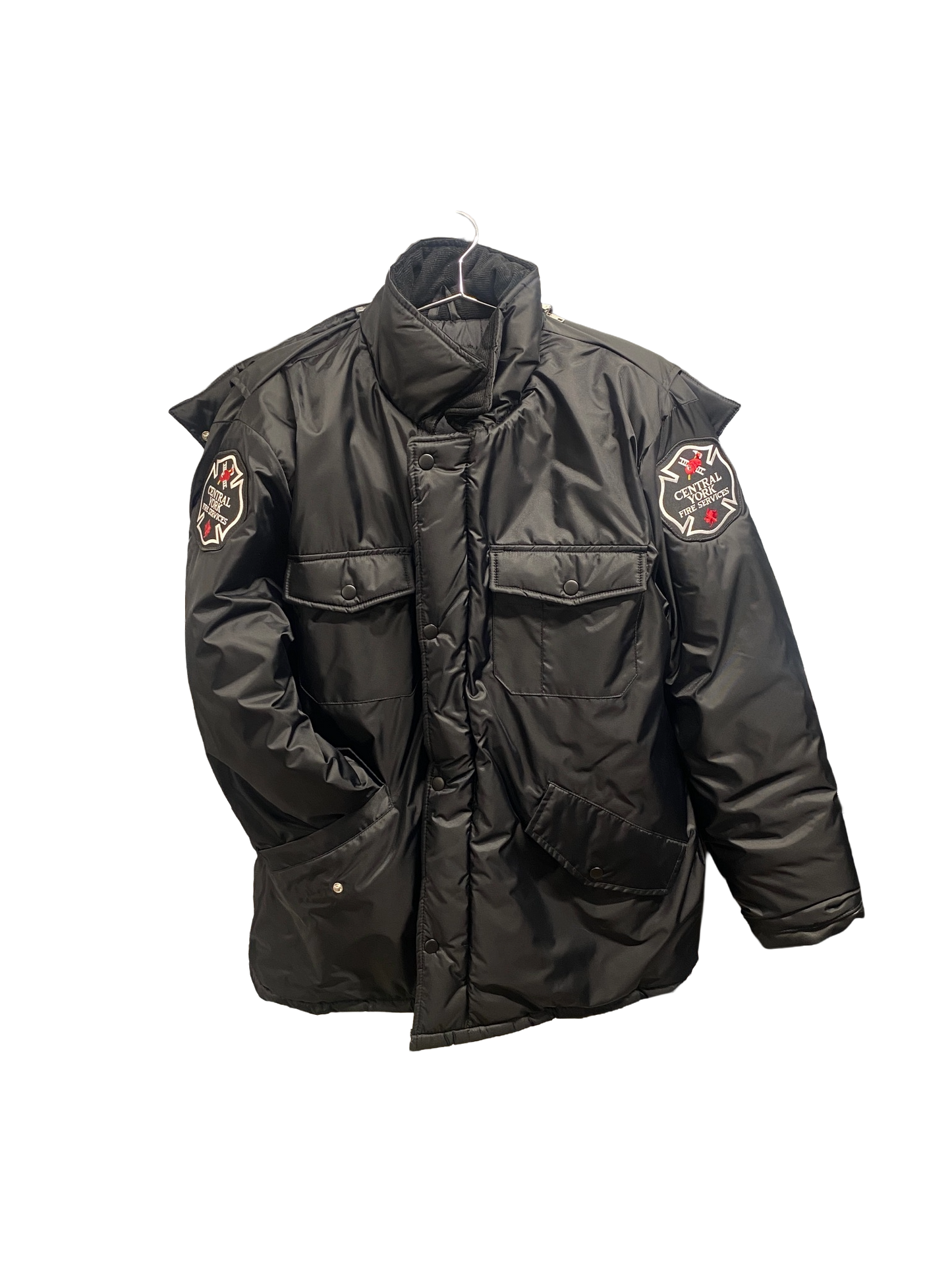 Winter Parka - Black Nylon - Silver Crest