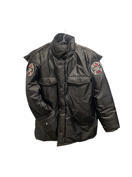 Winter Parka - Black Nylon - Silver Crest