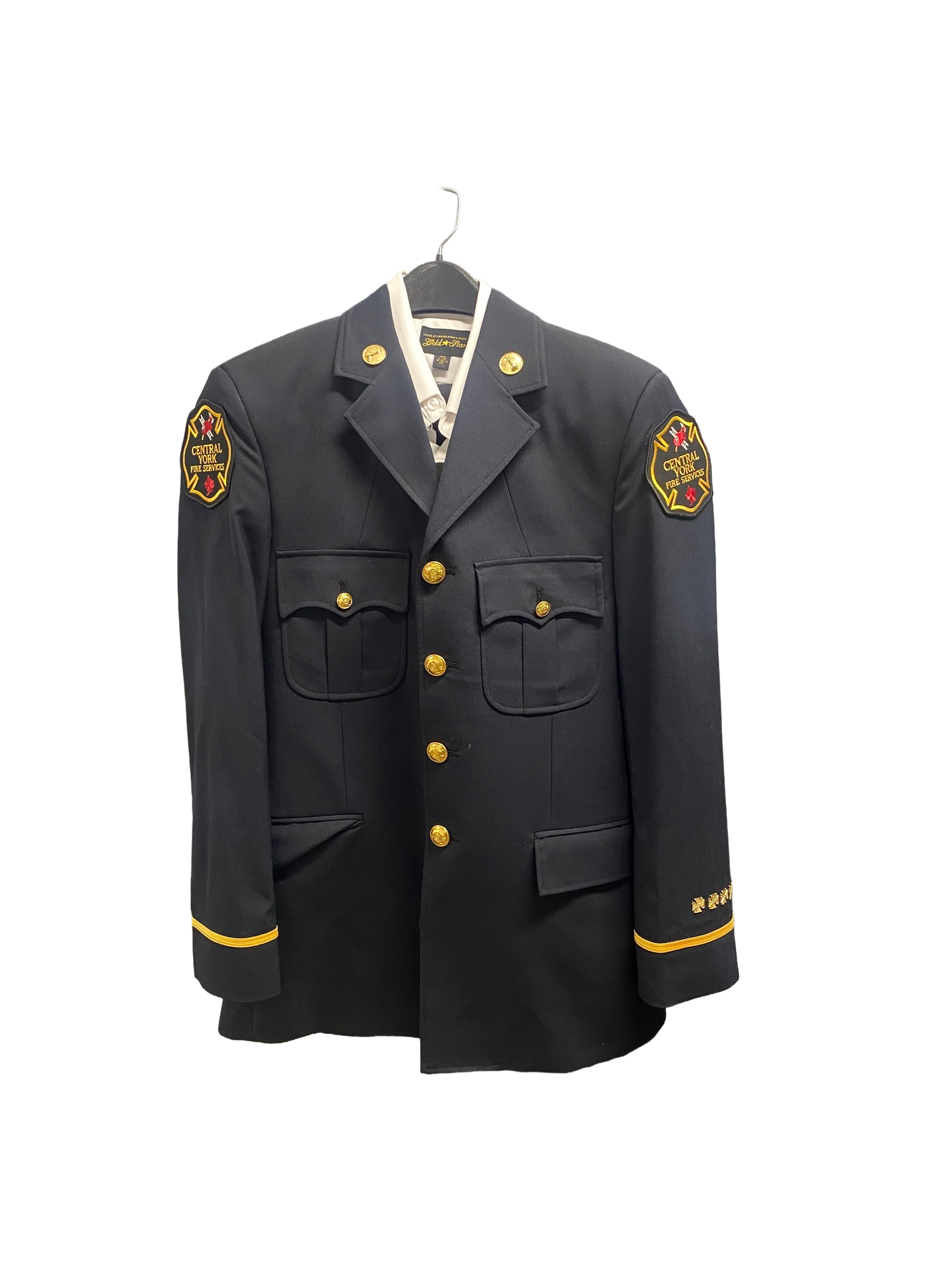 Dress Tunic and Pants (Set) - Navy Tropical Poly Wool - APC  & FPO - Gold Crest