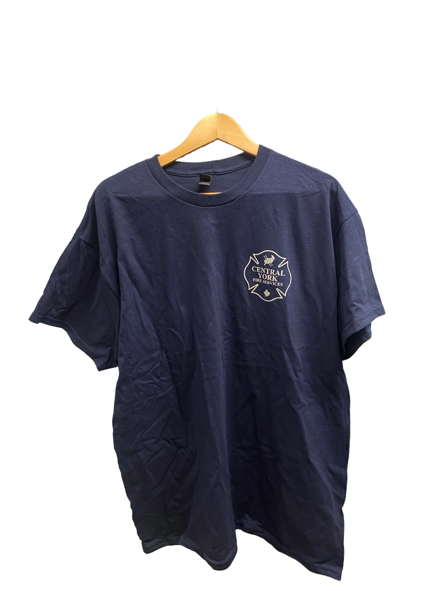 Navy Cotton Short Sleeve T-Shirt - Silver