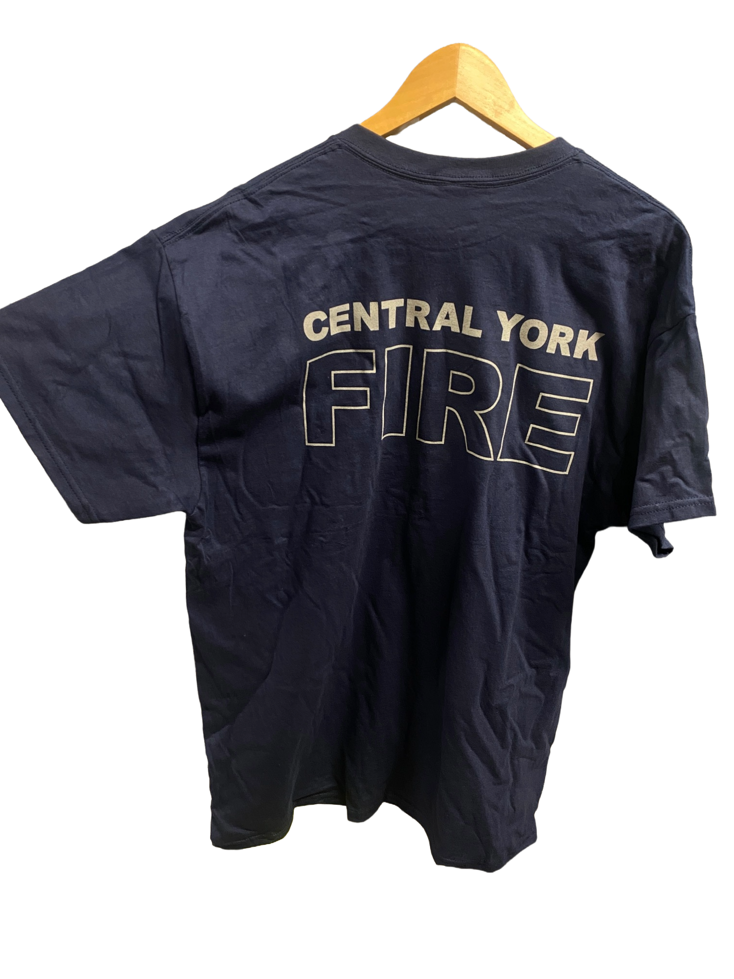 Navy Cotton Short Sleeve T-Shirt - Silver