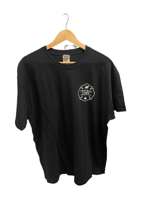 Black Cotton T-Shirt - Silver