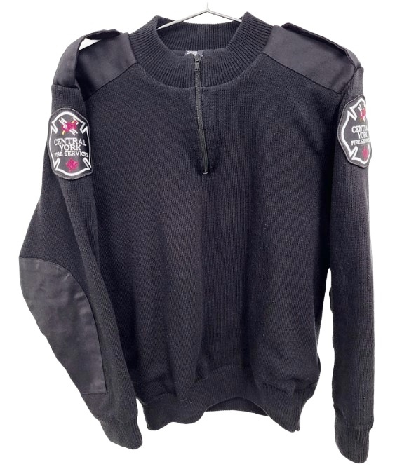 1/4 Zip Military Lined Sweater - Black - Silver Crest