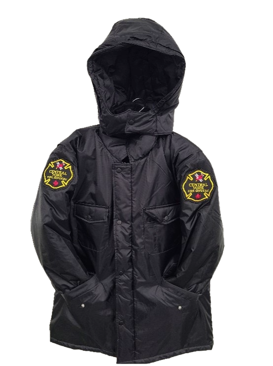 Winter Parka - Black Nylon - Gold Crest