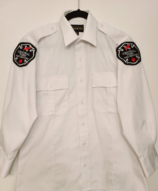 Gold Star Dress Uniform Shirt – White (Long Sleeve) - Cotton - Silver Crest