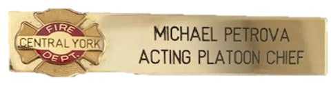 Metal name Plate - Gold - Acting Platoon Chief