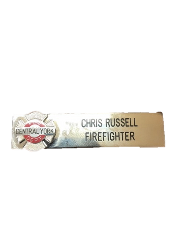 Metal name Plate - Silver - Fire Fighter